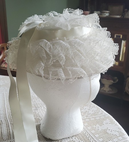 Vintage Girl's Fancy Lace Bonnet
