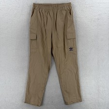 Adidas Originals Cargo Pants Mens Large Beige Elastic Waist Tapered Leg 32x30