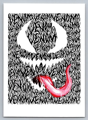 Venom Hidden Word Sketch Card - Scott Sketches Fan Art Trading Card