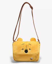 Disney Winnie the Pooh Crossbody Purse Bag Handbag Fuzzy Yellow Bee Snap Enclose