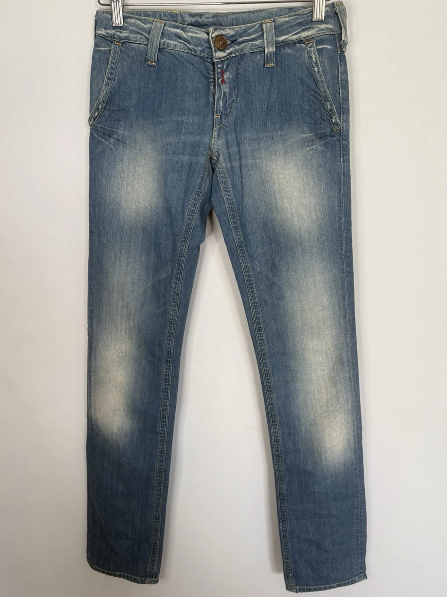 REPLAY Reyne Jeans Donna – Vestibilità Vintage, Vita Alta, Gamba Larga, Denim Blu