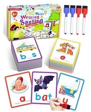 CVC Word Writing  Spelling Flash Cards, Preschool Learning Toddler