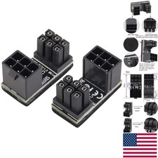 2-Pack 180 Degree 6Pin PCI Express Power Adapter for Desktop Graphics Cards