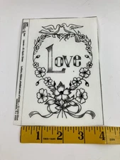 Love Birds Flowers Heart Mini Picture to Paint TRI CHEM Liquid Embroidery