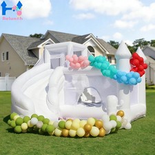 16ft Commercial Inflatable White Bounce House w/Slide Ball Pit Fit Wedding Party