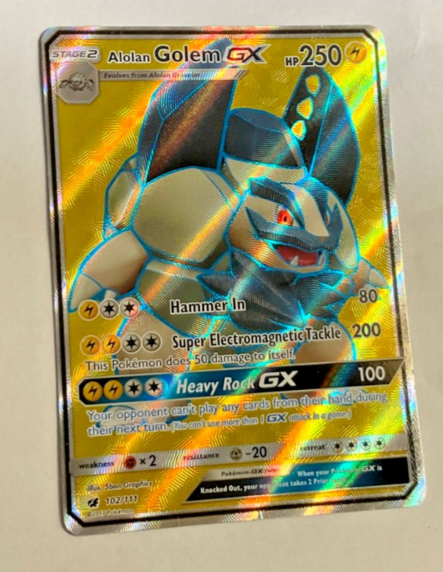 Alolan Golem GX (Full Art) 102/111 Sm-Crimson Invasion Holo