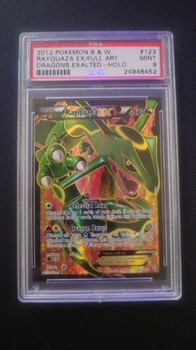 Pokémon Rayquaza EX Full Art Holo 123/124 Dragons Exalted PSA 9 Ultra Rare