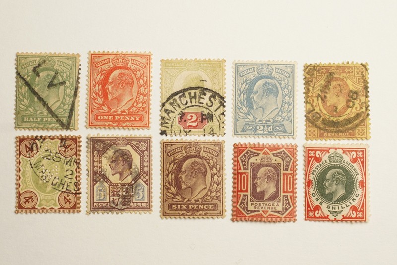GB King Edward VII Used Stamp Set Selection Lot 10 Diff Values 1/2d to 1s KEVII