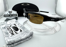 OAKLEY FLAK JACKET 1.0 MATTE BLACK W/ BRONZE POLARIZED SUNGLASSES CASE CUSTOM