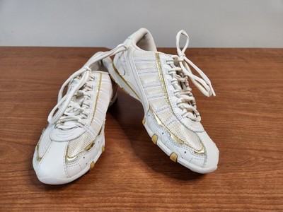 Danskin Now Libby White Gold Sneakers Leather Upper Size 6 Non Marking