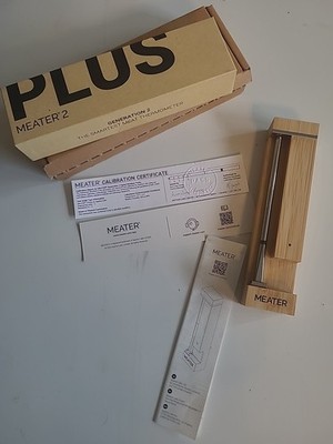 MEATER Plus Wireless Meat Thermometer Bluetooth Dual Sensors Silver *Brand New*