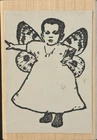 Rubber Stamp Mixed Media Artsy Vintage Butterfly Baby Child
