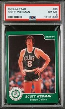 1983-84 Star SCOTT WEDMAN Boston Celtics Dynasty Card # 36 Low Pop PSA 8