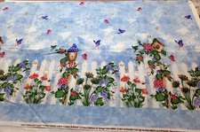 BTY Daisy Kingdom 0347 Picket Fence DOUBLE BORDER Donna Dewberry Springs Fabric