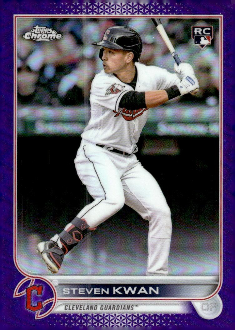 2022 Topps Chrome Update #USC85 Steven Kwan Purple Refractor