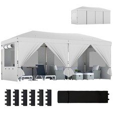 3x6m UPF50+ Outdoor Wedding Party Pop Up Gazebo Tent, White, Refurbished