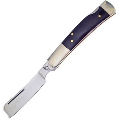 Frost Cutlery Razor Lockback Knife Mirror Stainless Blade Buffalo Horn Handle