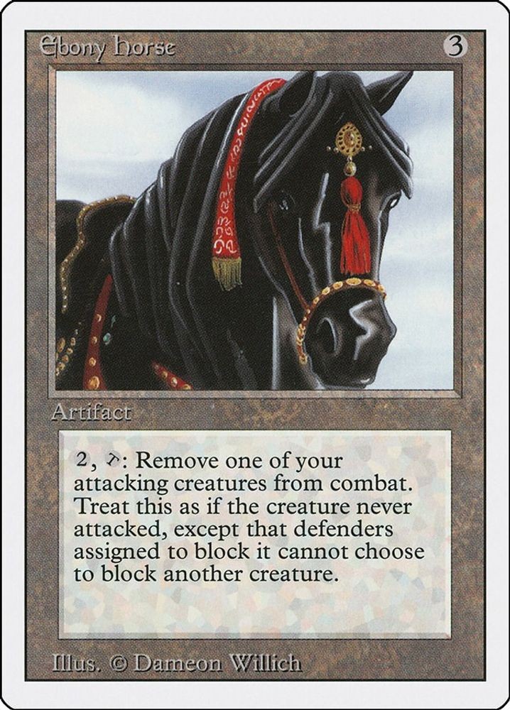 1994 Magic: The Gathering: Revised Edition - Ebony Horse (#247, Rare, Near Mint)