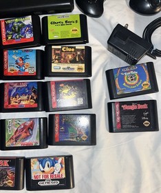 Sega Genesis Model 1 HDMI Bundle - Tested System, 2 Controllers, 18 Games Lot
