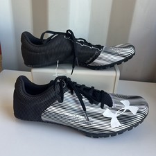 Under Armour Kick Sprint Track Spikes Cleats- White/Black - 1273939-100 - Sz: 13