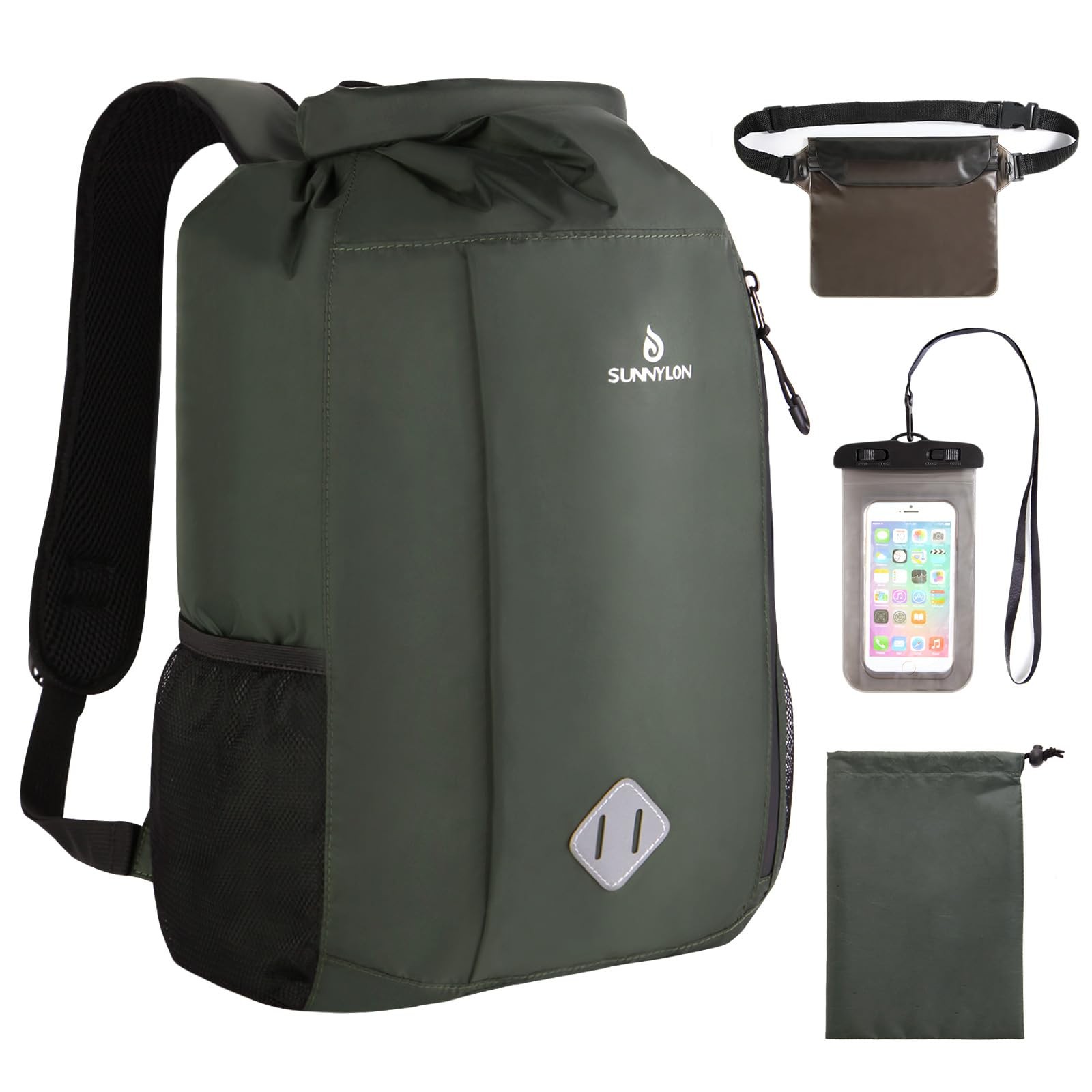 Dry Bag Backpack 20L Waterproof with Waist Pouch Phone Case 
