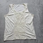 Charter Club Woman Tank Top 3X Embroidered Lace Sleeveless Boho Chic Cottagecore