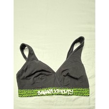 Savage X Fenty Bralette Black Lime Green Logo Band Surplice 2X T7