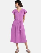 Time and Tru Double Cloth Cotton Midi Dress Women's Violet U pick Size New