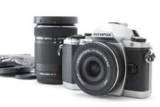  MINT w/Box Olympus OM-D E-M10 Camera Silver  14-42mm 40-150mm EZ Lens JAPAN