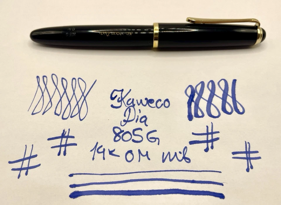 Rare KAWECO DIA 805 G Fountain Pen- 14k OM Nib- Restored- Piston- Germany - Image 2 of 4