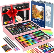 Art Supplies,156-Pack Deluxe Art Set Drawing Kit with 2 Sketch , Arts and Crafts