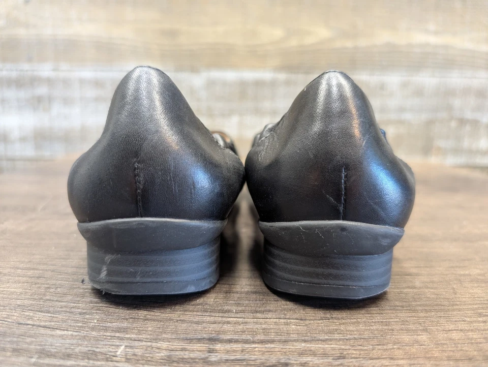 Zapatos planos de ballet Dansko de cuero negro elásticos cómodos sin cordones para mujer 38/8 Foto 4 de 4