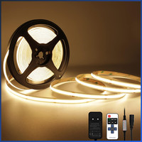 Cob Led Streifen 5M Warmweiß 2700K Dimmbar 480 Leds/M Mit Fernbedienung