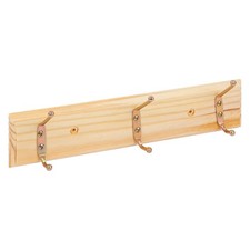 Wooden Wall-Mounted Coat Rack - 3 Hook - Pine