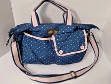 Matilda Jane Travel Diaper Bag The Essentials Tote Navy Pink Polka Dot Baby Bag