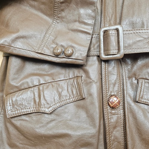 SEARS THE LEATHER SHOP Leather Coat Men's 44 VTG 80's… - Gem