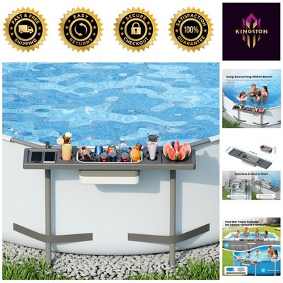 Multi-Functional Swim Up Pool Bar with 4 Drink Holders - Stylish 47'' Side Table