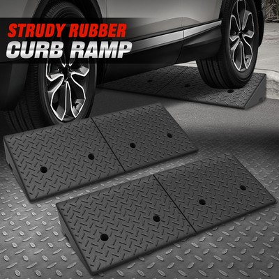 For Warehouse/Wheelchair/Cars 5.9'' Rise Rubber Driveway Threshold Curb Ramp 2Pcs
