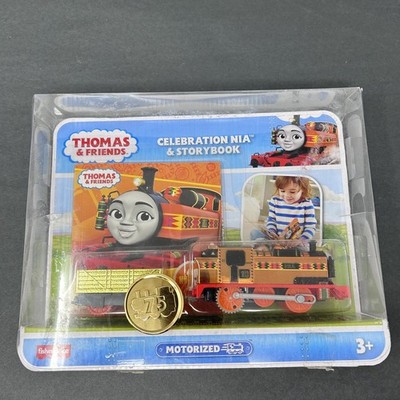 Thomas and Friends Motorized Railway Celebration Nia Train Engine With Storybook