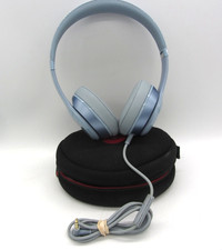 Beats by Dr Dre Solo 2 Wired Headphones w Case  Cable - Blue Clean  Tested 