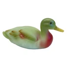 Fenton Art Glass Jadeite Mallard Duck Figurine Green Satin Signed P Laudermann