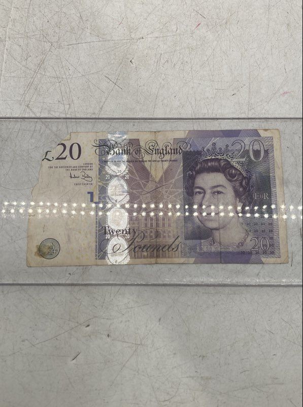 Purple Adam Smith Queen Elizabeth II Bank Of England 20 Pounds Paper Bill