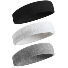 3pcs Sweatproof Sports Headbands for Men and Women - Moisture-wicking Sweatband