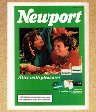 Newport Fall Leaf Leaves Joy Happy Pleasure - Magazine Print Ads Poster 1987