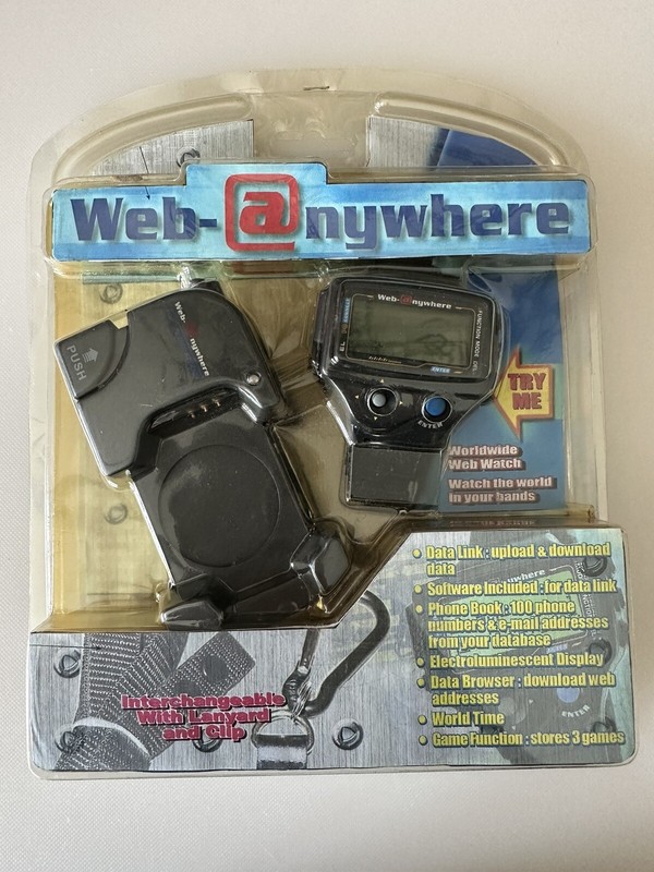 Vintage Sealed Web-anywhere Web-@nywhere Worldwide Web Smart Watch New Old Stock