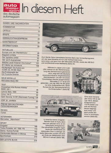 auto motor sport Heft 8 April 1973 Opel Ascona 19SR Steinmetz Lancia Beta BMW520 - Bild 2 von 2