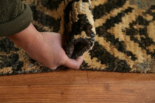 Geometric Ikat Pattern Moroccan Oriental Area Rug Jute/Wool Hand-made - Picture 7 of 12