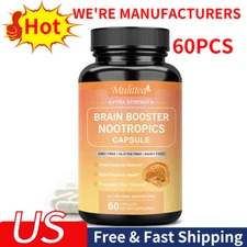 Brain Booster Nootropic Capsules Extra Strength Improve Memory,Focus & Mood