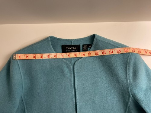 Beautifully Made Dana Bachman Teal Wool Blazer Jacket 14 - Picture 6 of 9