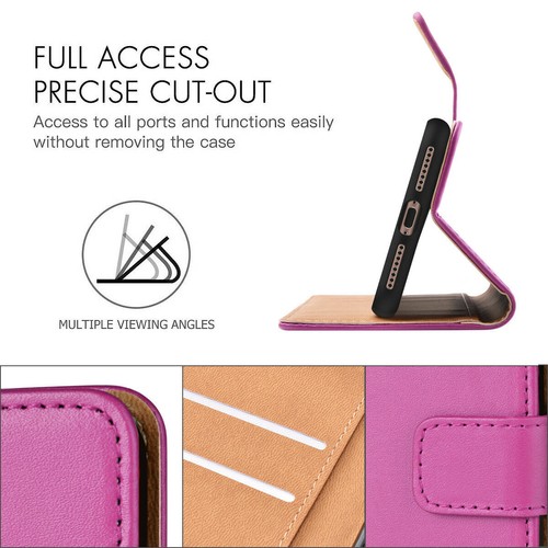 REAL LEATHER WALLET STAND CASE CARD POCKET FOR IPHONE 7/8/11/12/13 Pro Max/14/15 - Picture 13 of 37